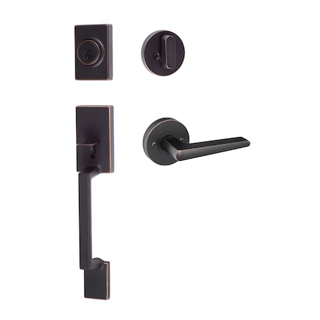 Sure-Loc Hardware Sure-Loc Hardware Stockholm Handleset, Basel Round Handleset Trim, Vintage Bronze SH507-R-BS-RD 11P